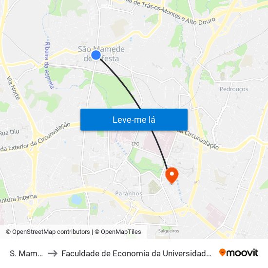 S. Mamede to Faculdade de Economia da Universidade do Porto map