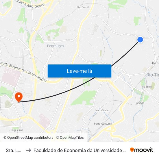 Sra. Lapa to Faculdade de Economia da Universidade do Porto map