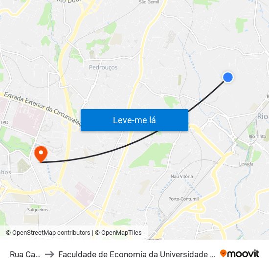 Rua Casal to Faculdade de Economia da Universidade do Porto map