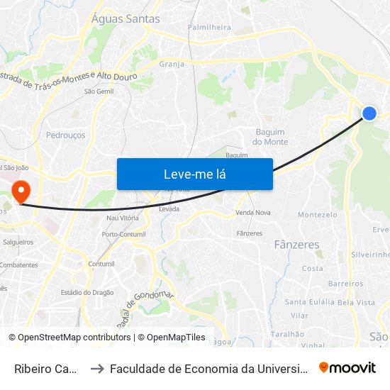 Ribeiro Cambado to Faculdade de Economia da Universidade do Porto map