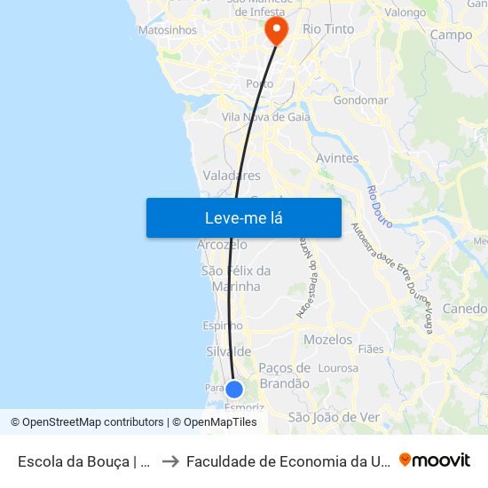 Escola da Bouça to Faculdade de Economia da Universidade do Porto map