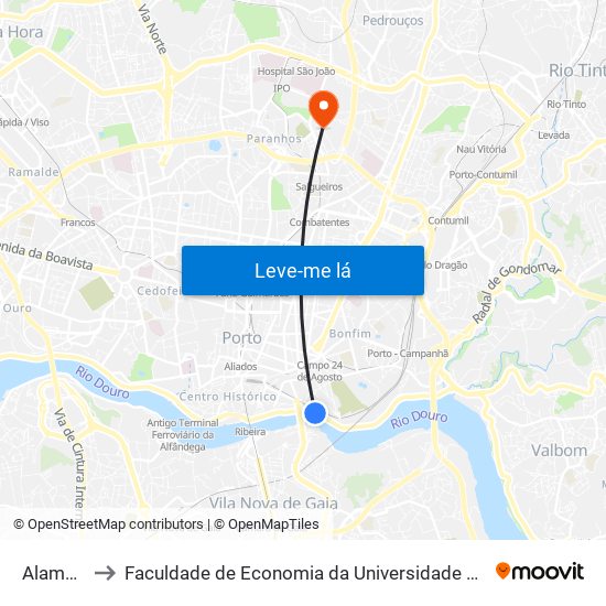 Alameda to Faculdade de Economia da Universidade do Porto map