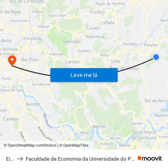 Eiro to Faculdade de Economia da Universidade do Porto map