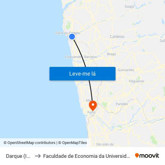 Darque (Igreja) to Faculdade de Economia da Universidade do Porto map