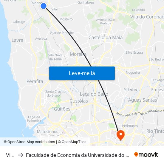 Viso to Faculdade de Economia da Universidade do Porto map