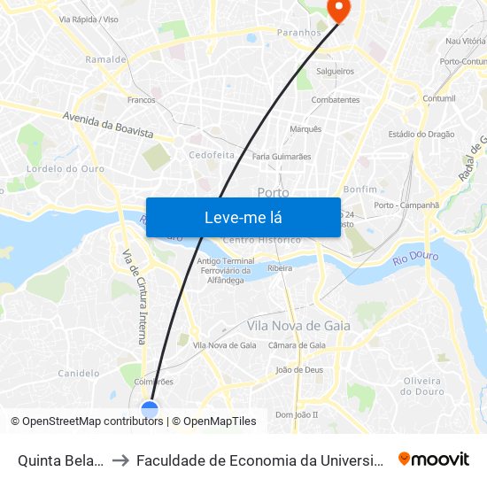 Quinta Bela Vista to Faculdade de Economia da Universidade do Porto map