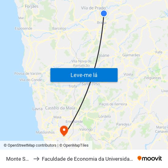 Monte Soeiro to Faculdade de Economia da Universidade do Porto map