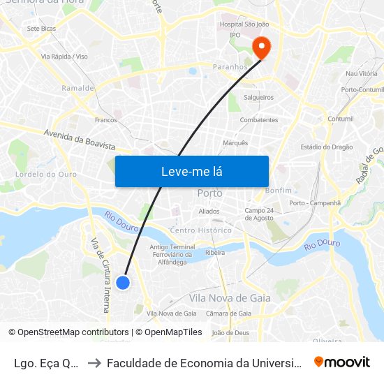 Lgo. Eça Queirós to Faculdade de Economia da Universidade do Porto map
