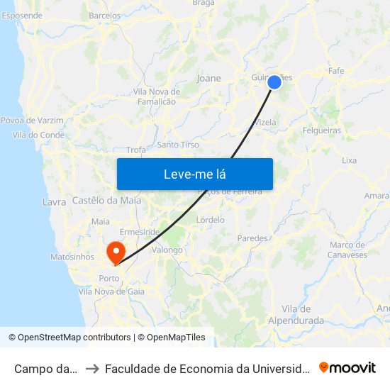 Campo da Feira to Faculdade de Economia da Universidade do Porto map