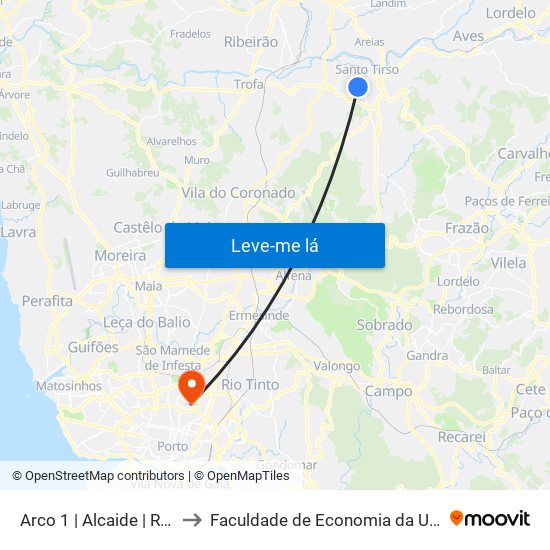 Arco 1 | Alcaide | R. Fernão Lopes to Faculdade de Economia da Universidade do Porto map