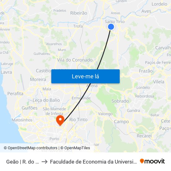 Geão | R. do Juncal to Faculdade de Economia da Universidade do Porto map