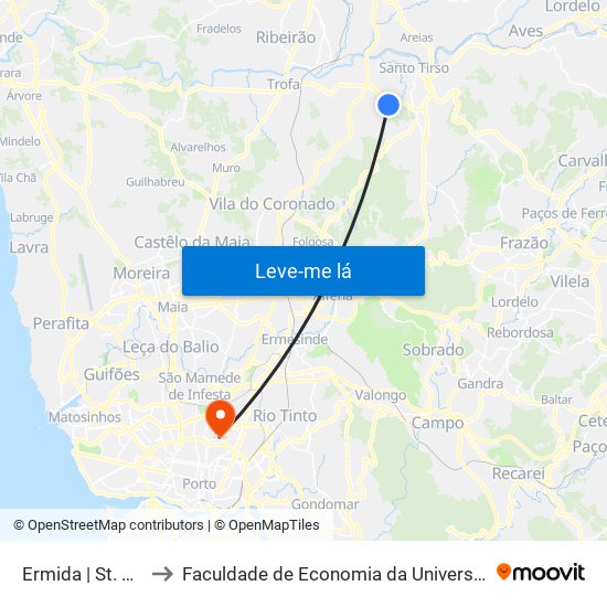 Ermida | St. André 1 to Faculdade de Economia da Universidade do Porto map