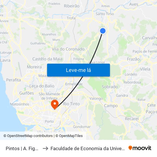 Pintos | A. Figueiredo 3 to Faculdade de Economia da Universidade do Porto map