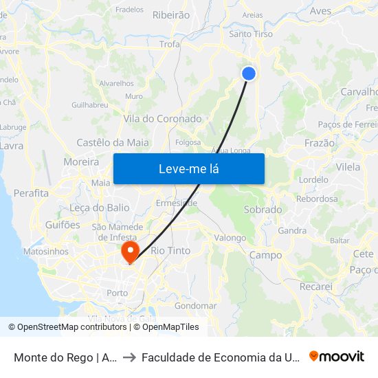 Monte do Rego | A. Figueiredo 2 to Faculdade de Economia da Universidade do Porto map