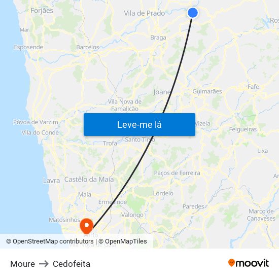 Moure to Cedofeita map