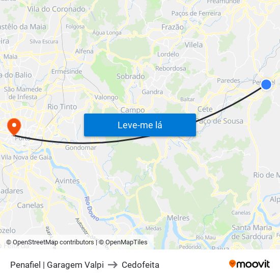 Penafiel | Garagem Valpi to Cedofeita map