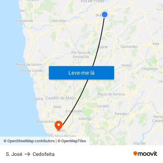 S. José to Cedofeita map