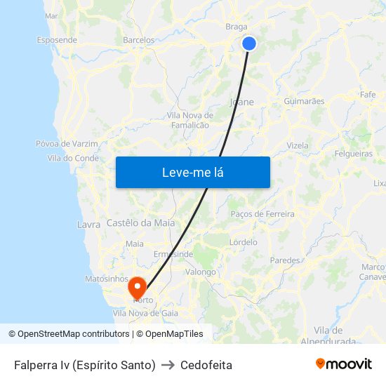 Falperra Iv (Espírito Santo) to Cedofeita map