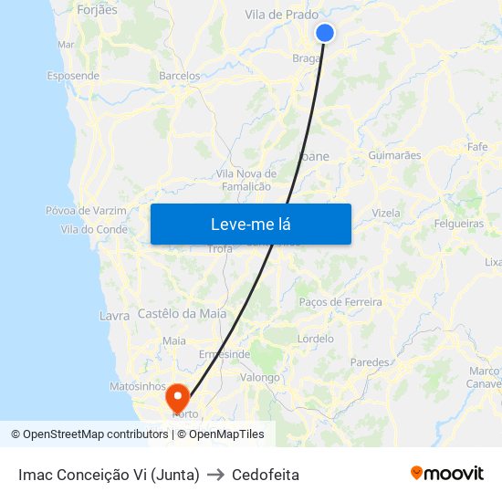 Imac Conceição Vi (Junta) to Cedofeita map