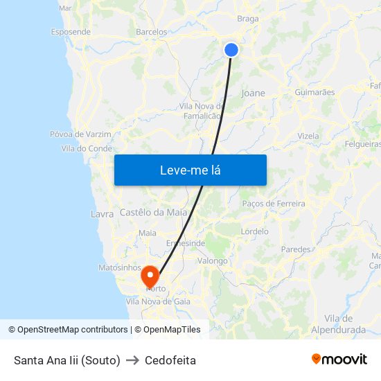 Santa Ana Iii (Souto) to Cedofeita map