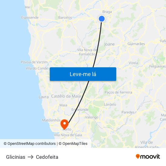 Glicínias to Cedofeita map