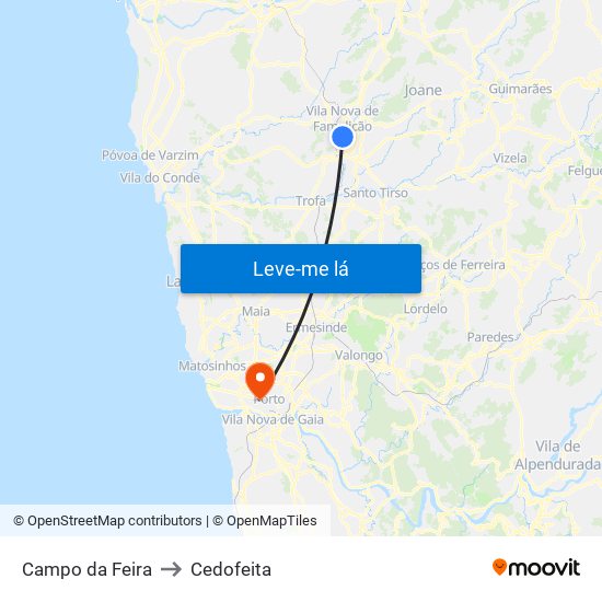 Campo da Feira to Cedofeita map