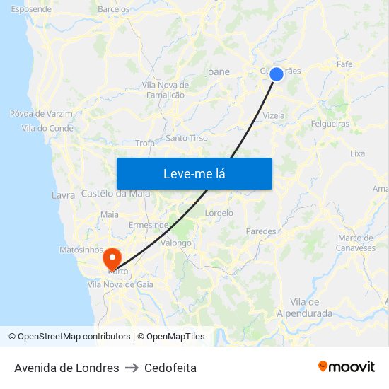 Avenida de Londres to Cedofeita map