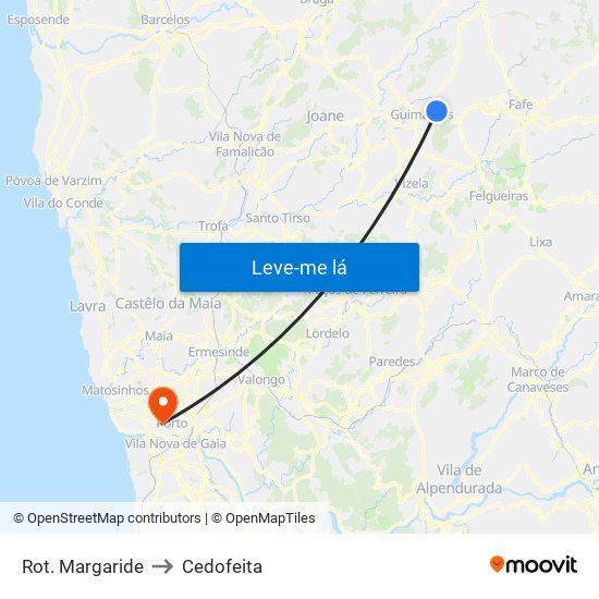 Rot. Margaride to Cedofeita map