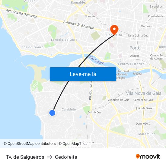 Tv. de Salgueiros to Cedofeita map