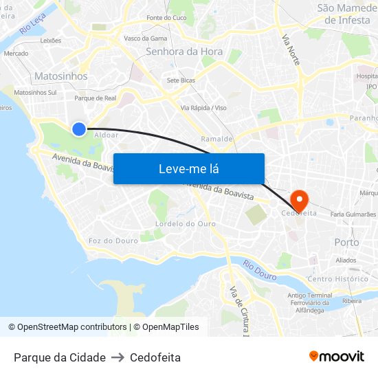 Parque da Cidade to Cedofeita map