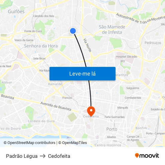 Padrão Légua to Cedofeita map