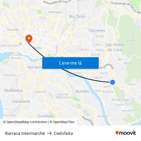 Barraca Intermarché to Cedofeita map
