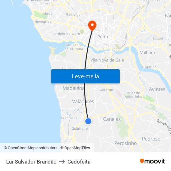 Lar Salvador Brandão to Cedofeita map