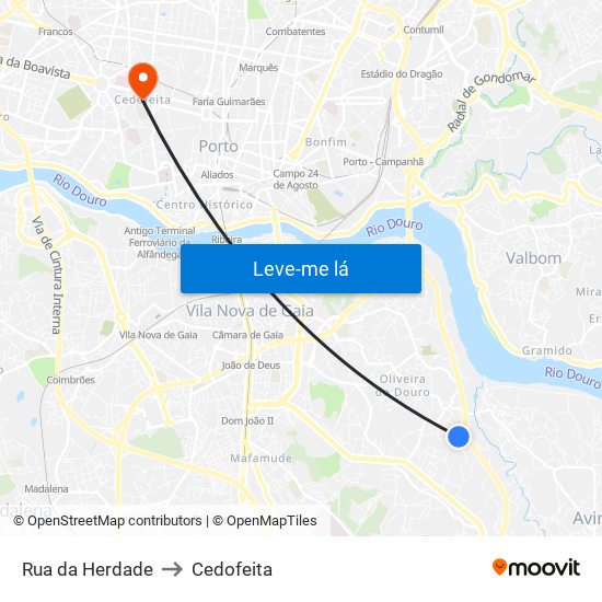 Rua da Herdade to Cedofeita map