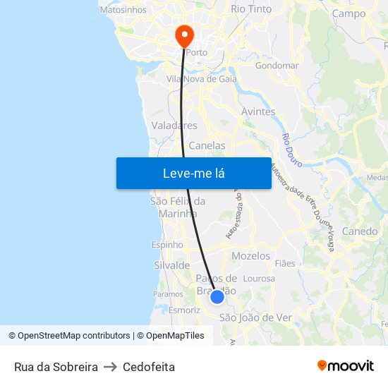 Igreja Paços Brandão to Cedofeita map