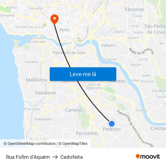 Rua Fofim d'Aquém to Cedofeita map