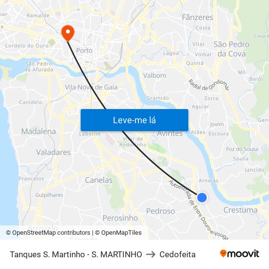 Tanques S. Martinho - S. MARTINHO to Cedofeita map