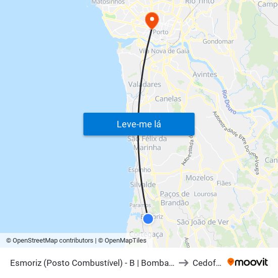 Esmoriz (Posto Combustível) - B | Bombas Gasolina to Cedofeita map