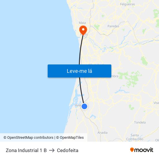 Zona Industrial 1 B to Cedofeita map