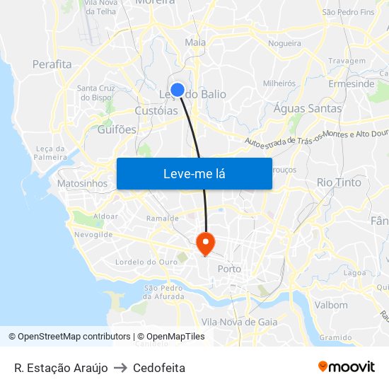 R. Estação Araújo to Cedofeita map