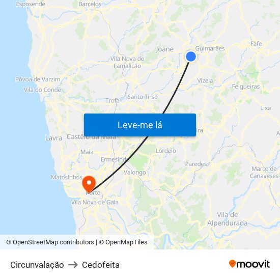 Circunvalação to Cedofeita map