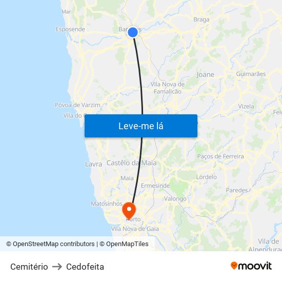 Cemitério to Cedofeita map