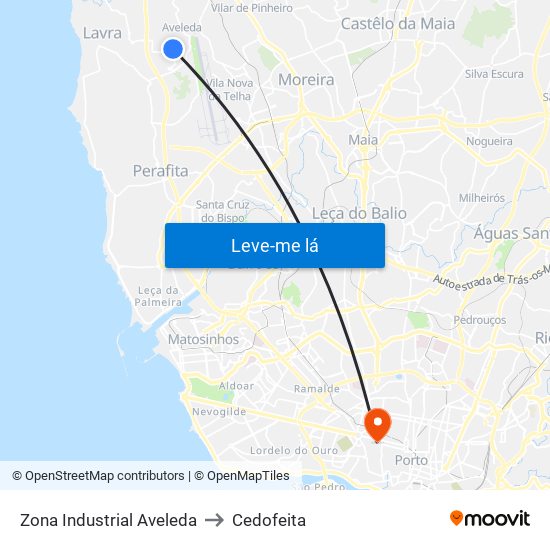 Zona Industrial Aveleda to Cedofeita map