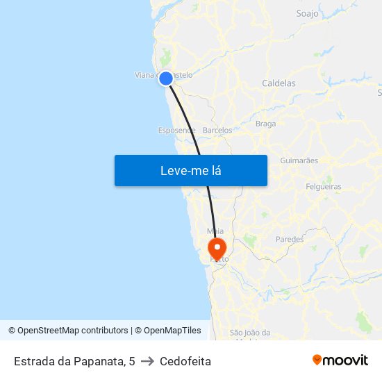 Estrada da Papanata, 5 to Cedofeita map