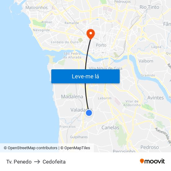 Tv. Penedo to Cedofeita map