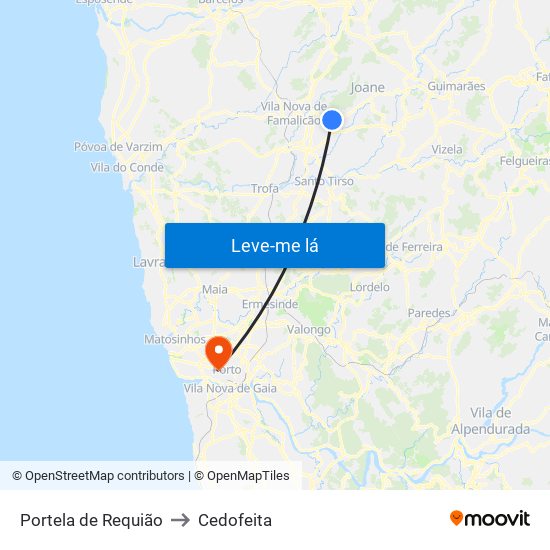 Portela de Requião to Cedofeita map