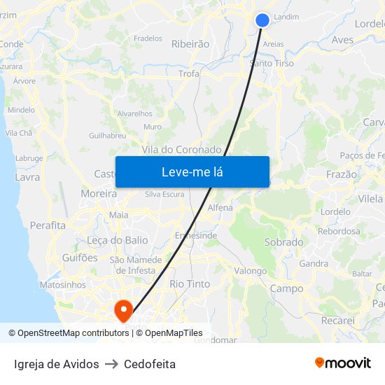 Igreja de Avidos to Cedofeita map