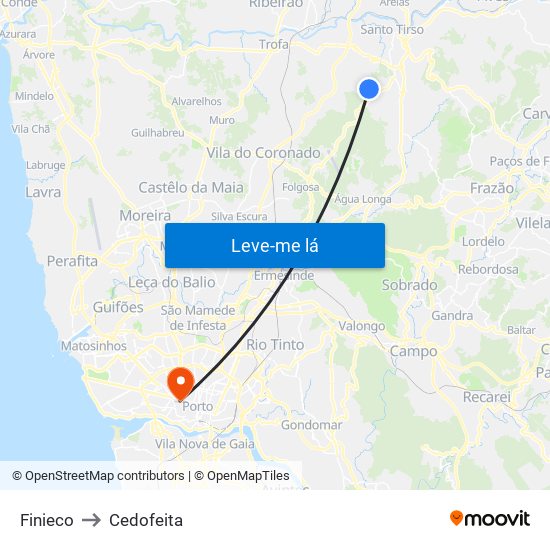 Finieco to Cedofeita map