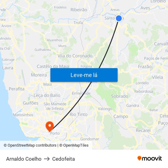 Arnaldo Coelho to Cedofeita map
