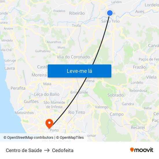 Centro de Saúde to Cedofeita map